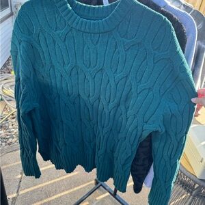 Lululemon Teal Cable Knit Sweater